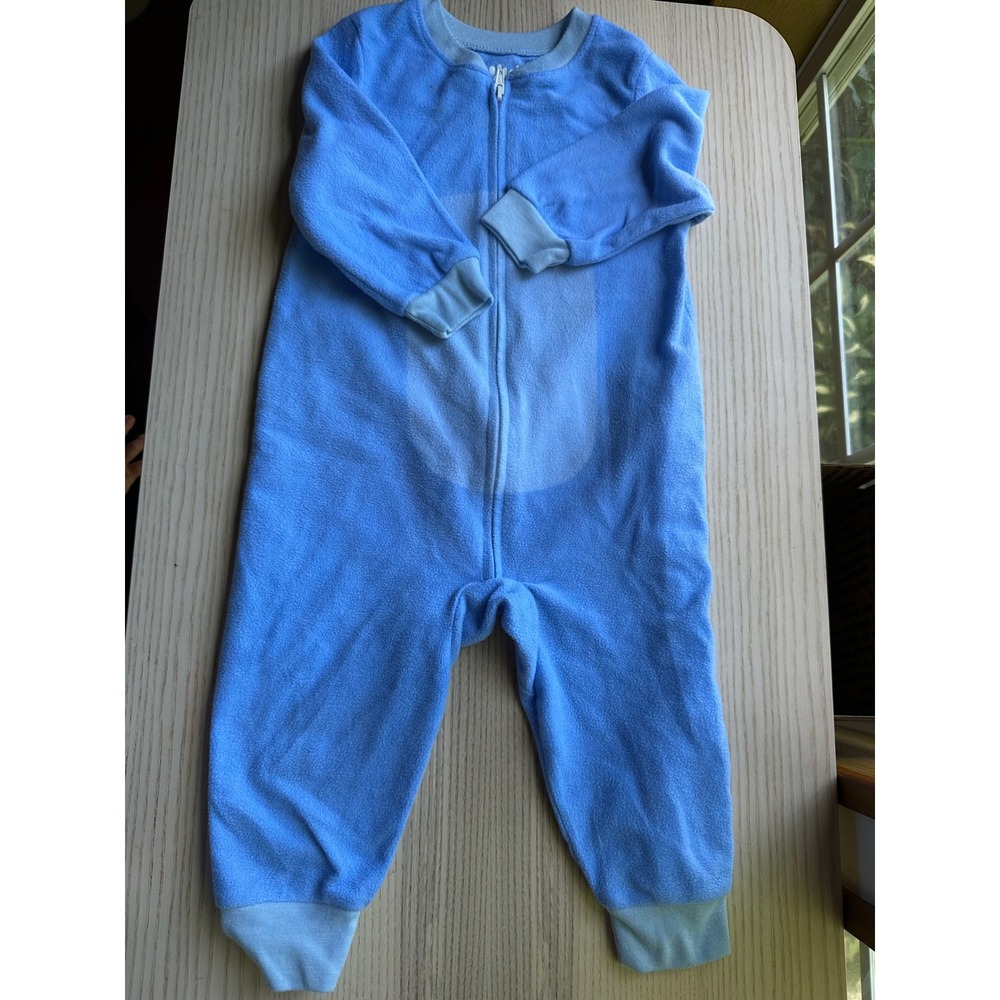 Bluey Toddler Boys Girls Blue Fleece Zip Up Footless Sleeper Pajamas 18M